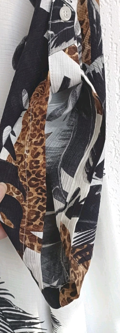 Chilli & Charm Tropical Dress ... One Size , Up To Size 20, Black