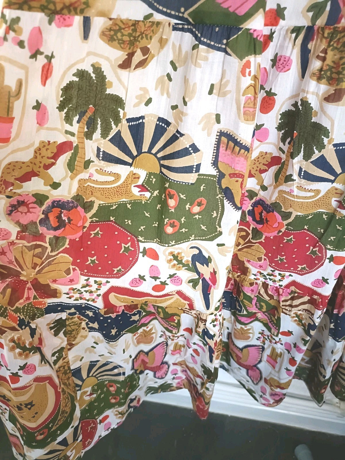 Chilli & Charm Shirred Midi Dress Size 14,  100% Cotton