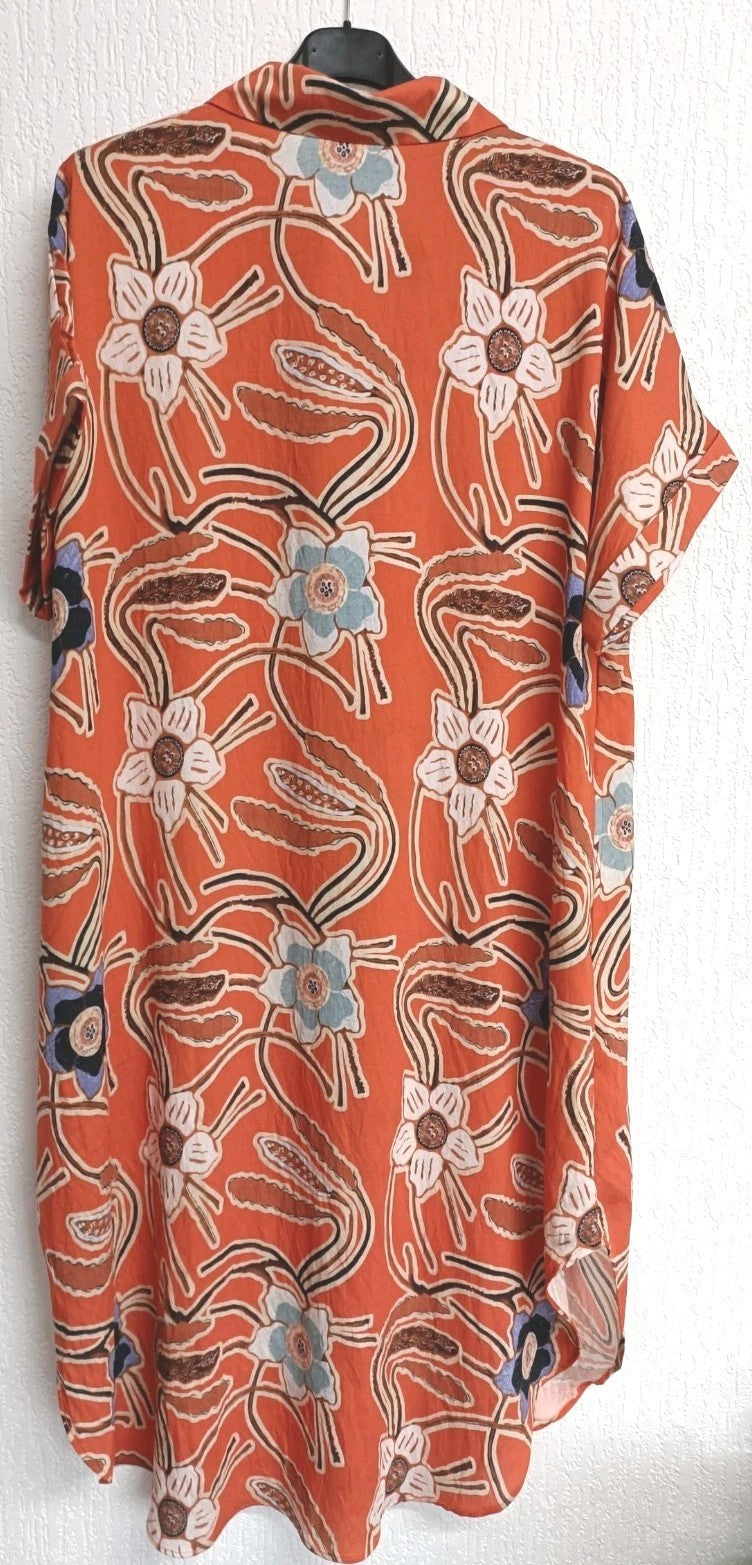 Chilli & Charm Orange Floral Dress One Size