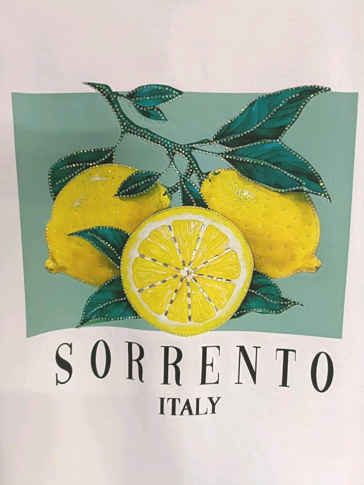 QED London Lemon Sparkle T Shirt Size Large