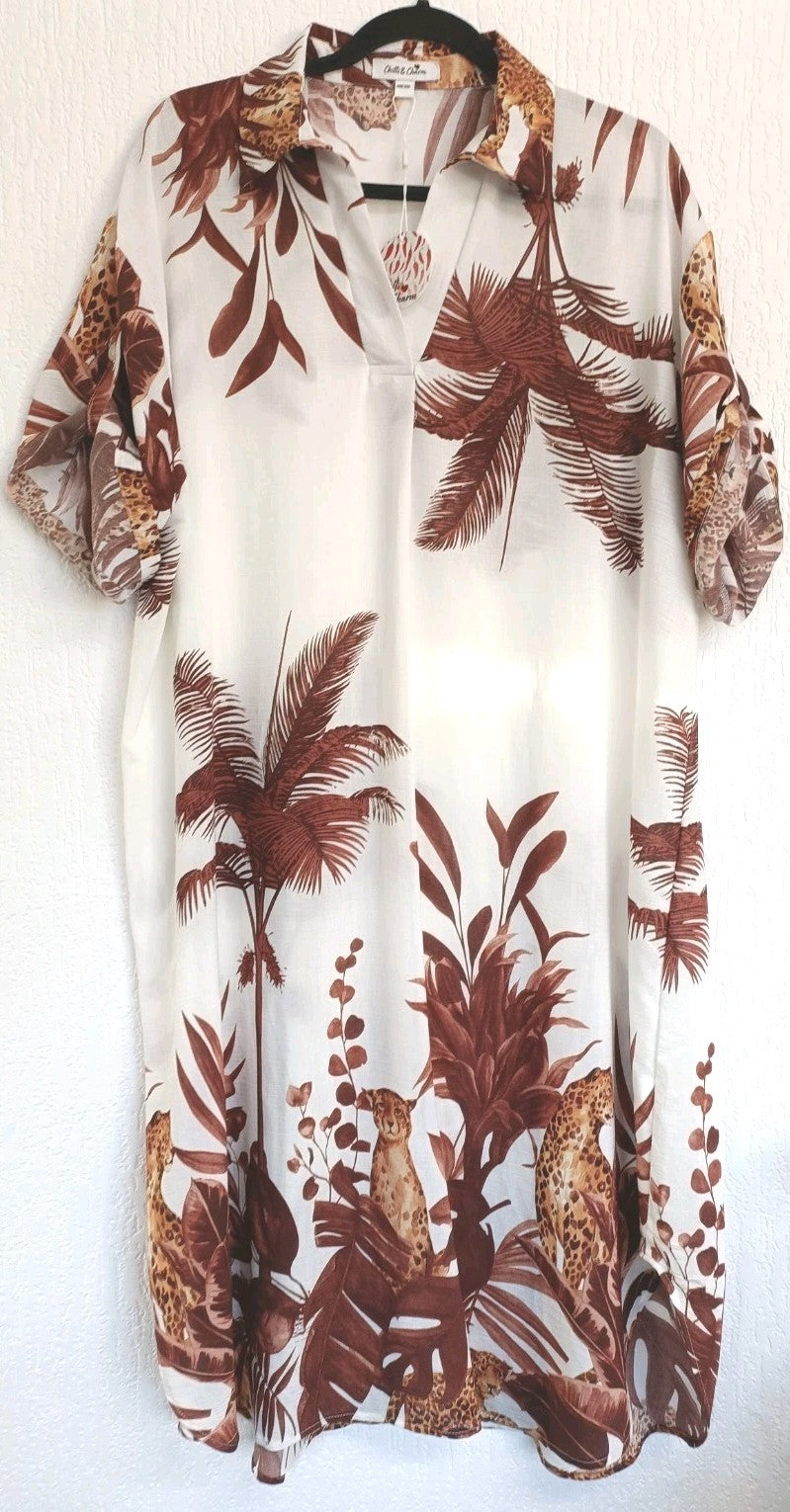 Chilli & Charm Tropical Dress ... One Size , fits up To Size 20