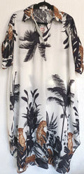 Chilli & Charm Tropical Dress ... One Size , Up To Size 20, Black