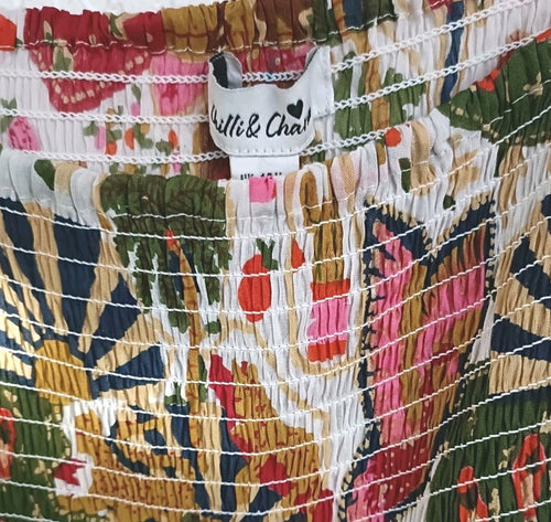 Chilli & Charm Shirred Midi Dress Size 14,  100% Cotton